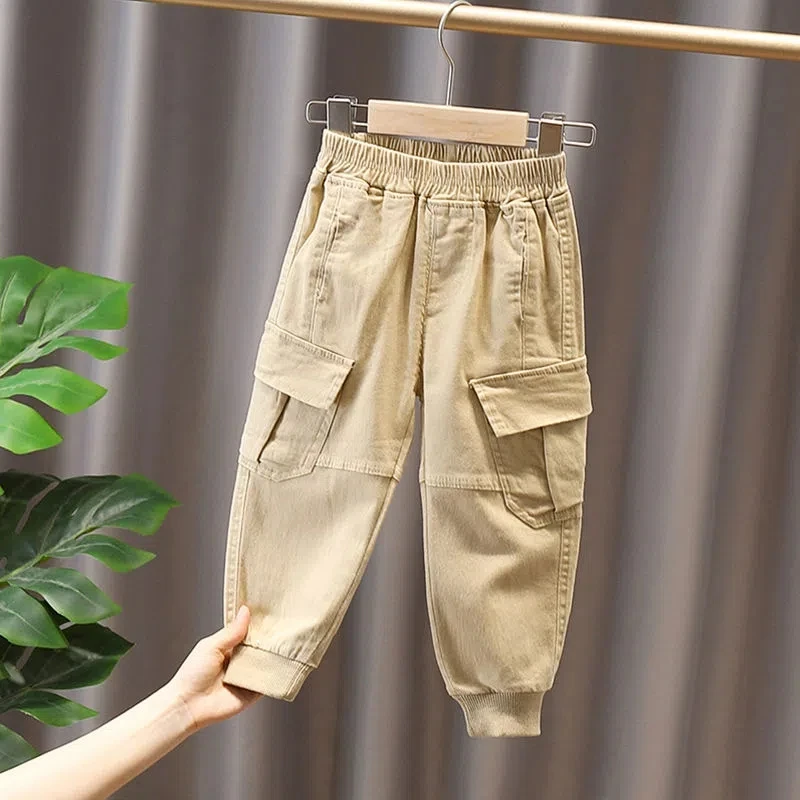 Boys Pants Spring and Autumn Children's Cargo Pants Korean Kids Handsome Casual Pants Boys Sweatpants