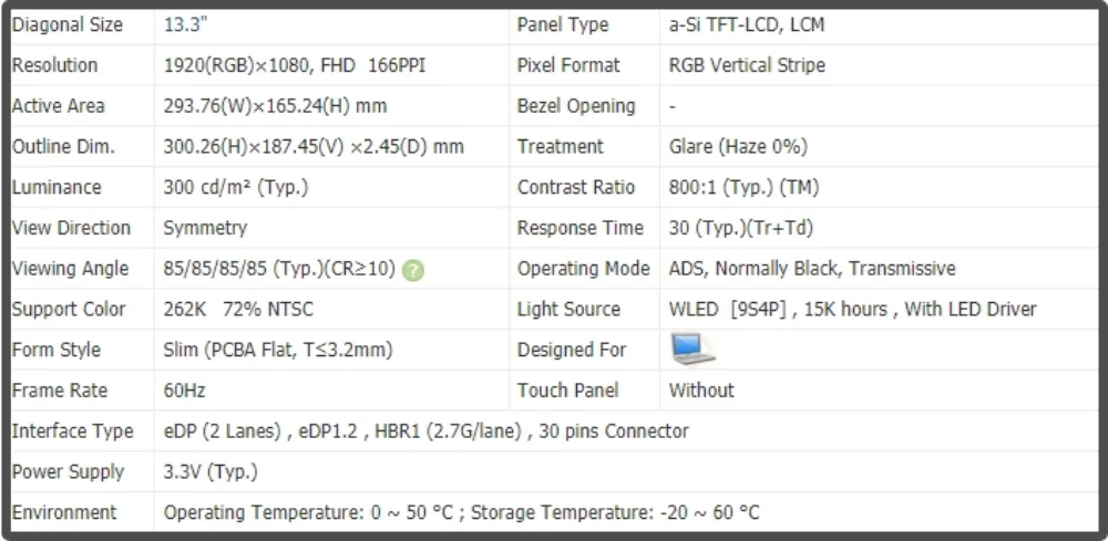 Pantalla NV133FHM-N5A para ordenador portátil, Panel LCD IPS FHD 13,3x1920 sin contacto, 1080 pulgadas, NV133FHM N5A