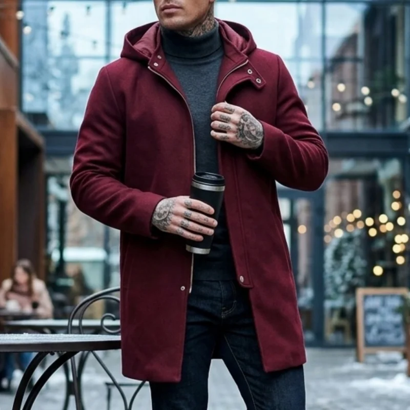 Ropa Abrigo Gris Para Hombre Abrigos De Lana Para Hombre Coreano Abrigo De – Grandado main image 2