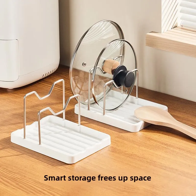 kitchen-countertop-simplistic-pot-lid-holder-safe-and-durable-spoon-rest-multi-functional-drainage-rack-utensil-organizer