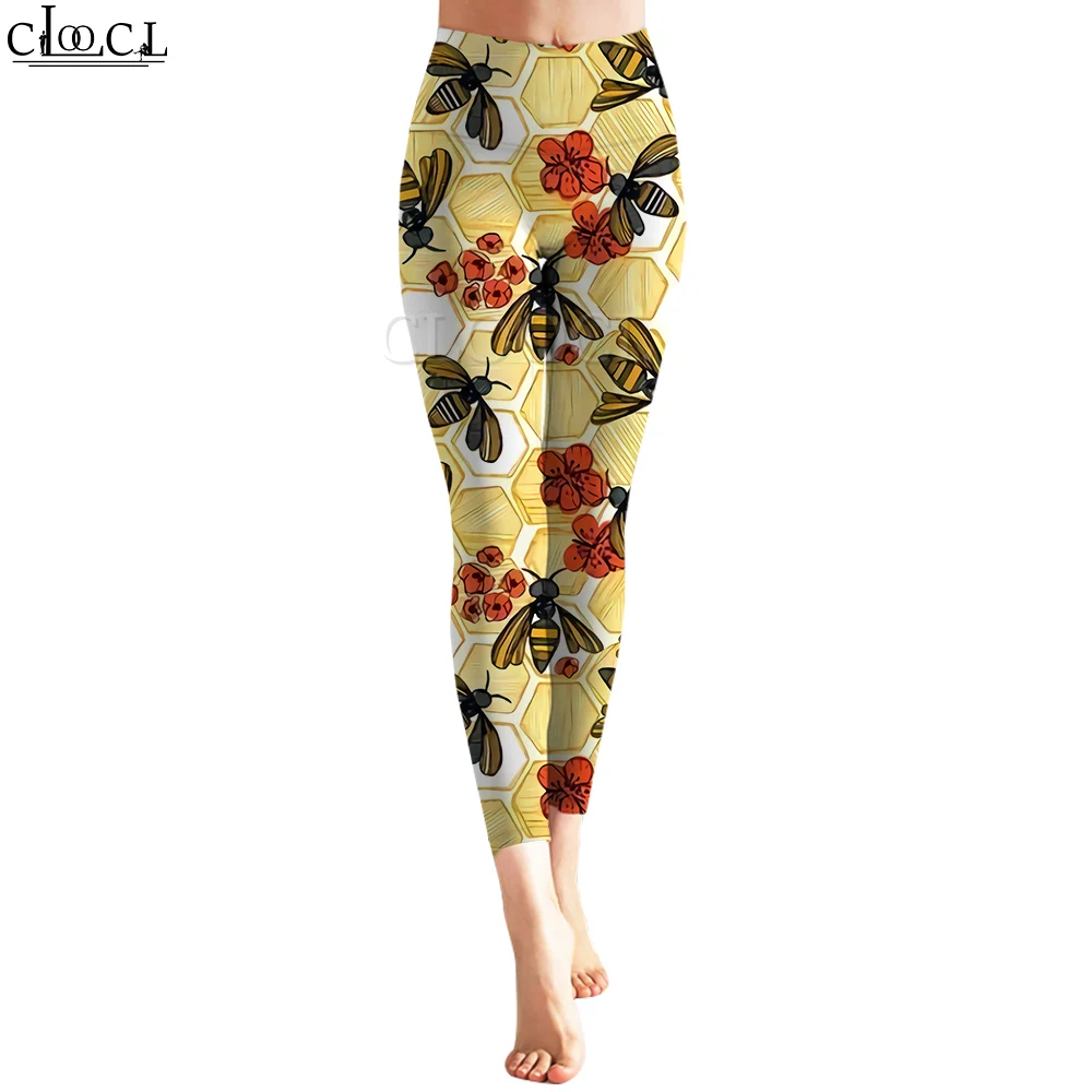 CLOOCL Women Legging Bees Nest Pattern 3D Printed Trousers High Waist Stretch Fitness Sports Leggings Exercise Shaping