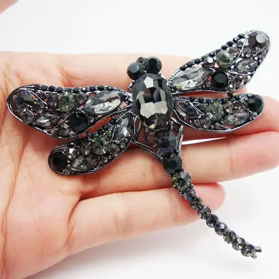 Fashion Crystal Rhinestone Wings Dragonfly Brooch Exquisite Birds Pin Brooch for Women Men Party Casual Office Brooch Pins Gifts