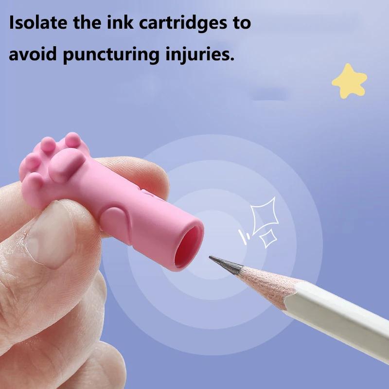 5pcs Silicone pen case pencil cap pencil extender pen cap pencil head protector soft silicone