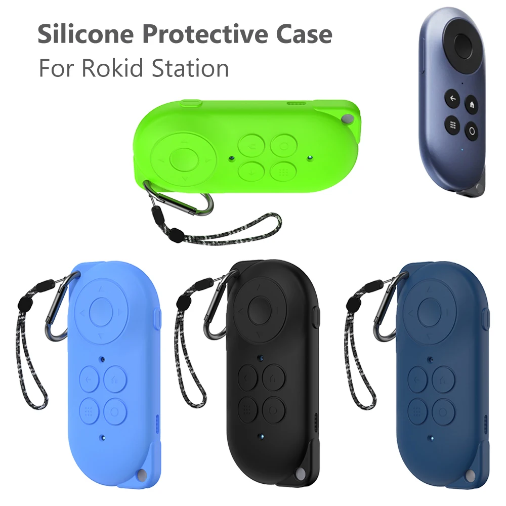 Silicone Case Anti-Scratch Soft Protective Case with Keychain & Lanyard Protective Cover Protective Sleeve for Rokid Station