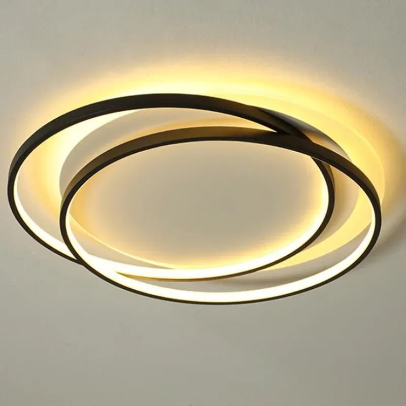 Modern Simple Design LED Chandelier For Bedroom Living Room Kitchen Study Design Ceiling Lamp Round Gold Remote Control Light