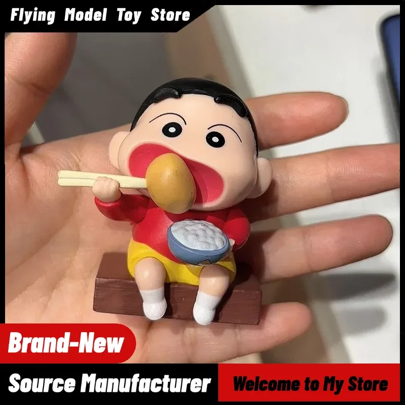2026 New Crayon Shin-chan Style Creative Cartoon Figurine Eating Potato And White Dog Car Dashboard Ornament Interior Decoration
