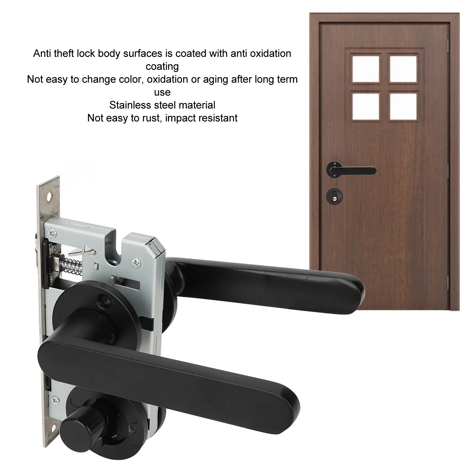 Heavy Duty Mortise Lock Mortise Lock Set Oxidation Resistance Perfect Fit Stainless Steel Universal Mortise Lock for Indoor