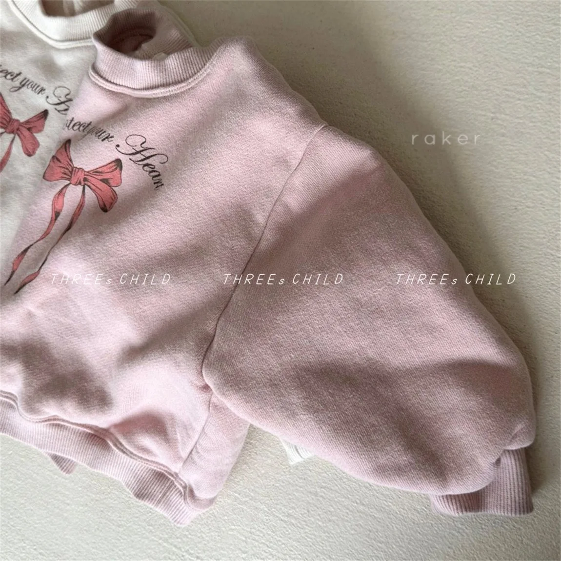 Winter New Baby Fleece Sweatshirt Fashion Bow Print Infant Boy Girl Casual Pullover Tops Toddler Plus Velvet Thick Warm Clothes