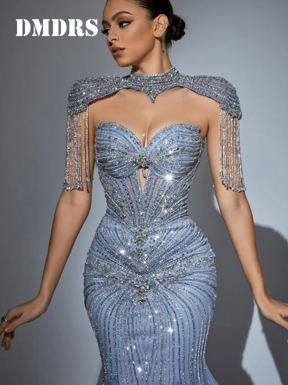 

Classic Tassel Evening Dress 2025 Graceful Crystal Beaded Party Gown Modest A-line Floor Length Party Dresses فساتين سهر