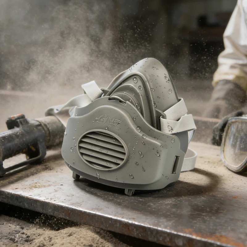 

Промышленная противопылевая маска с самовсасывающим фильтром, пылезащитная резиновая маска для работы, чистки дома и полировки