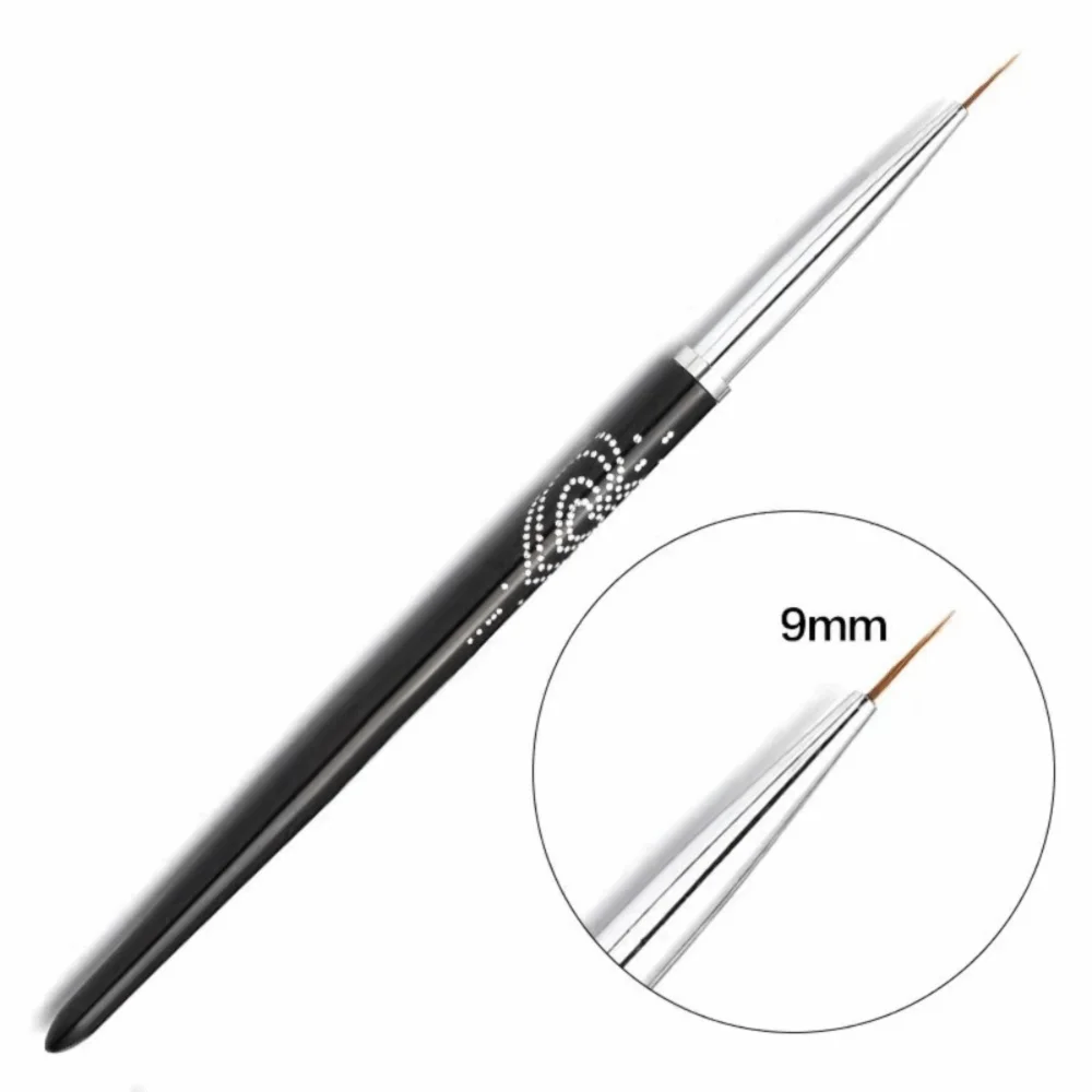 

Metal Handle Nail Eyeliner Brushes 7mm/9mm/11mm Black Color Nail Art Liner Brush Thin Design Nail Art Design Brush