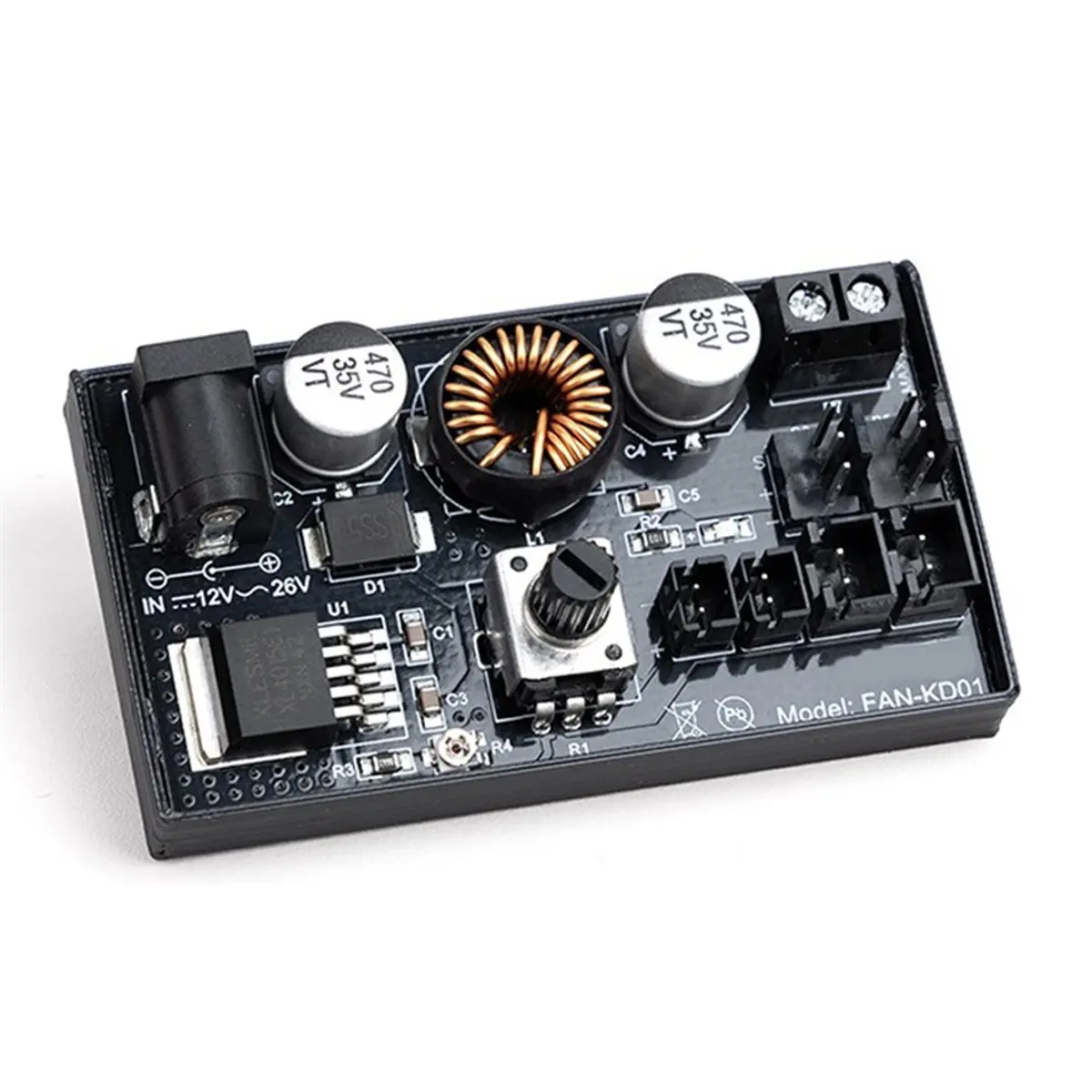 [VALUE PACK]DC 12-26V Voltage Regulator Speed Controller High Power Hub 2/3/4P Fan Cooling Speed Control DIY Temperature Adjust