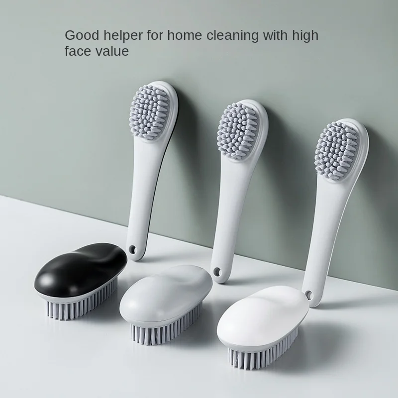 Laundry brush household non-shedding stiff brush function bathroom floor brush long handle shoe board brush