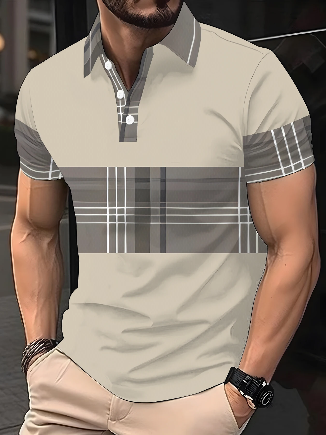 

Summer new men's fashion short-sleeved Polo shirt Office lapel T-shirt Men's breathable Polo shirt men's clothing