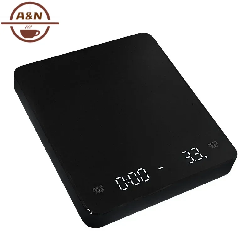 

Digital Coffee Scale with Timer, 3Kg/0.1g Kitchen Balance with 3 Units, Tare & Auto No/Off, Grams, Ounces, and Milliliter