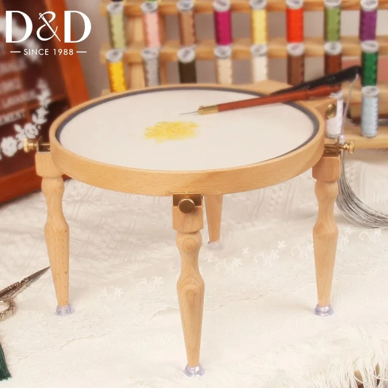 1-8pcs Adjustable Portable Wooden Embroidery Hoop Stand Set Morgan Lap Stand Needlework Cross Stitch Frame Rack