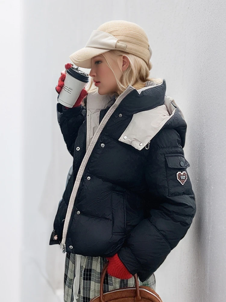 Short Cotton Padded Jacket Women Hooded Thick Warm Puffer Jackets Winter Female Loose Korean Streetwear Parkas Mujer Outwear