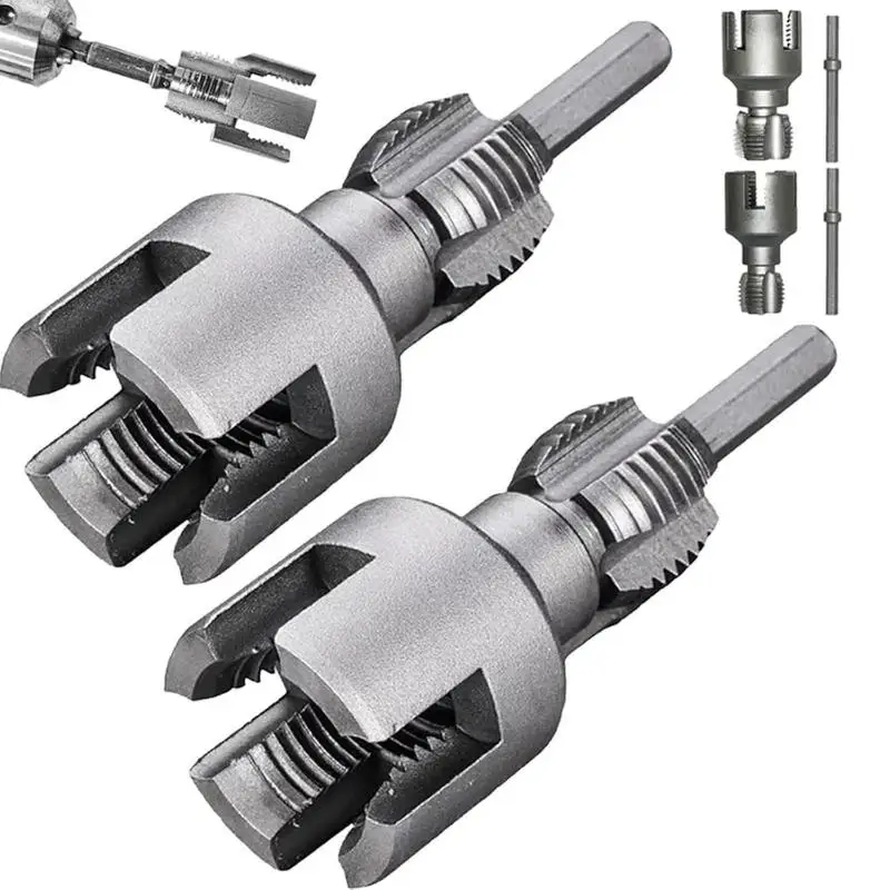 Ferramenta de Corte de Rosca para Tubos Integrada, Ferramenta de Rosqueamento Interno e Externo para Tubos de 1/2 e 3/4, Compatível com Furadeira Elétrica