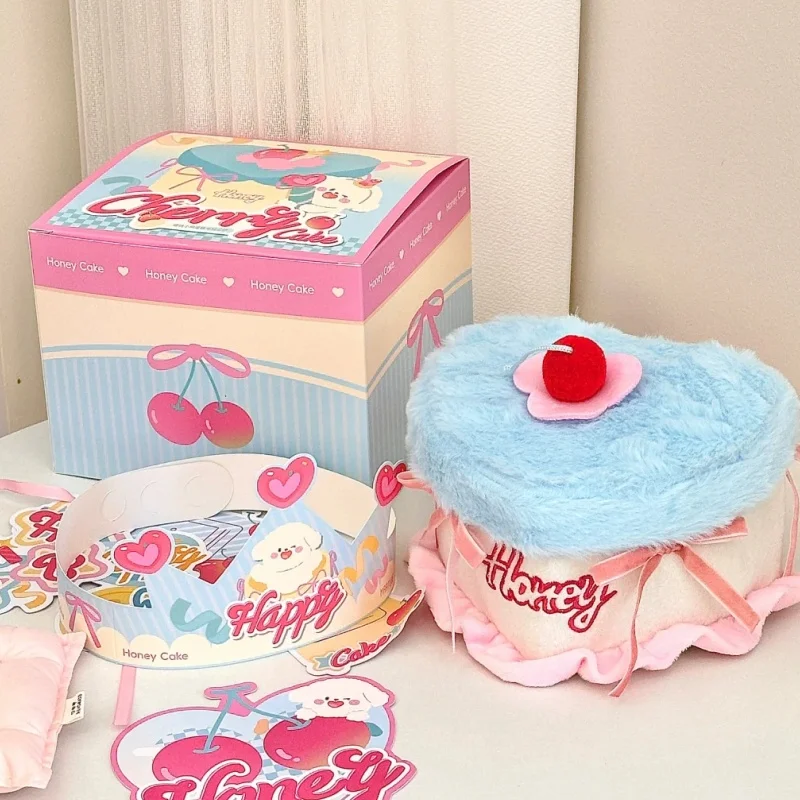 Boîte-cadeau de poupée de gâteau de chiot de cerise de 190mm pour des cadeaux d'anniversaire un cadeau de noël créatif pour les amies et les meilleurs amis