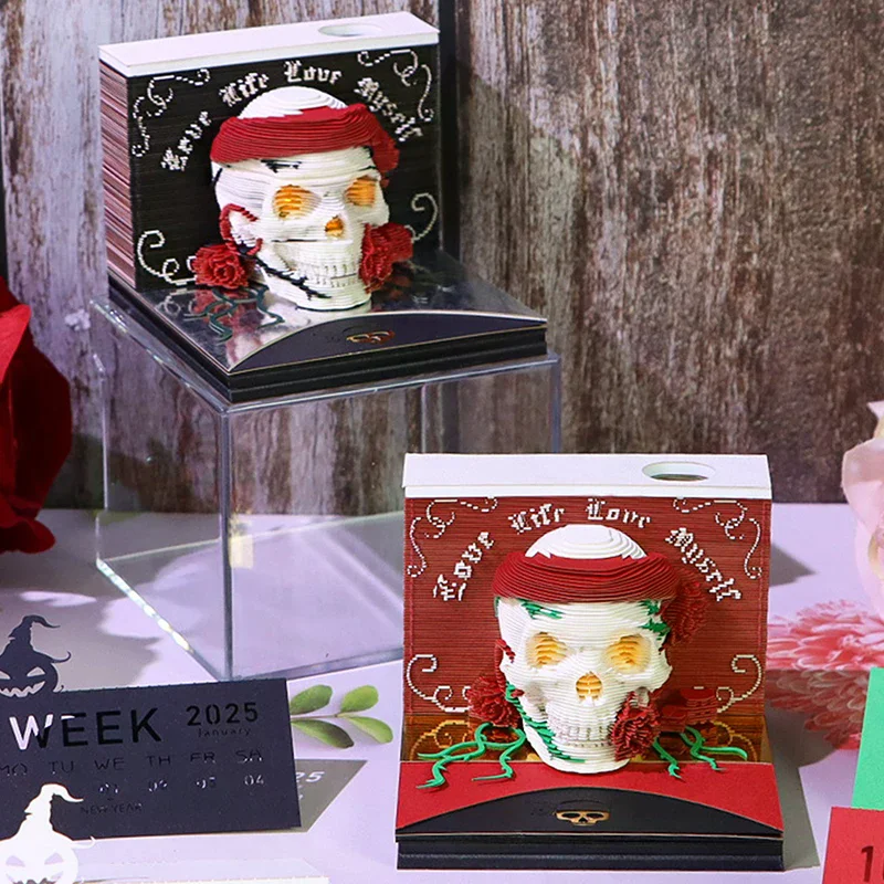 

3D художественный блокнот, календарь 2026, нелипкие листы, бумажные заметки, настольные канцелярские принадлежности, офисные аксессуары, настольные аксессуары, подарки