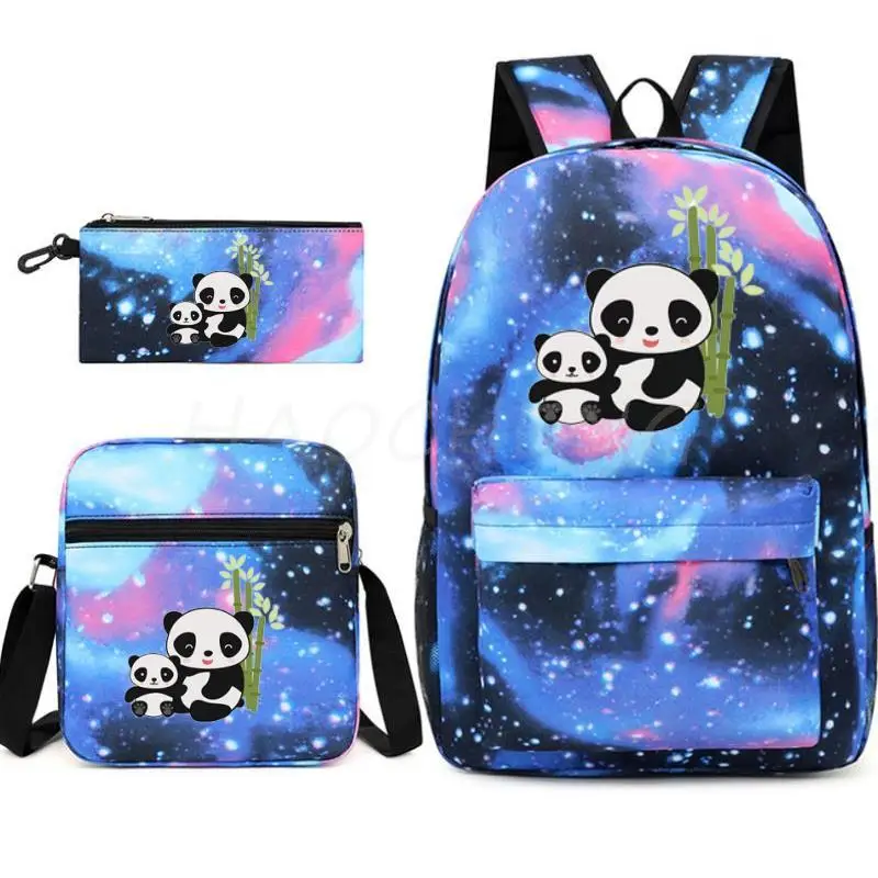 

Hot Cute Big Panda Backpack For Teenager Girls Boy School Bag Laptop Rucksack School Gift Knapsack With Pencil Case 3Pcs Set