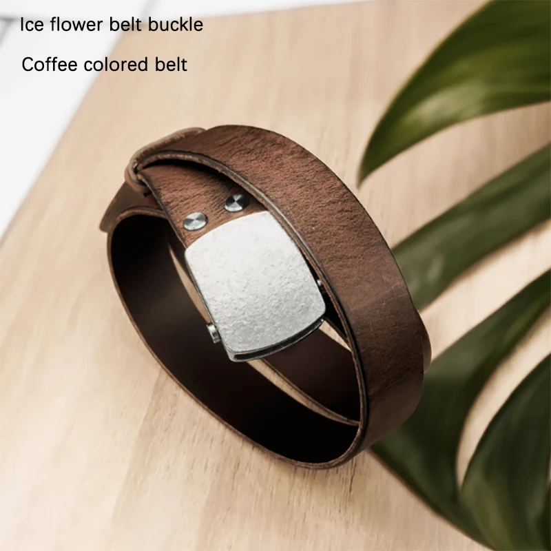 Automatic Quick Release Buckle Belt - Premium Titanium Alloy & Genuine Cowhide - Detachable Waist Strap for Men Women