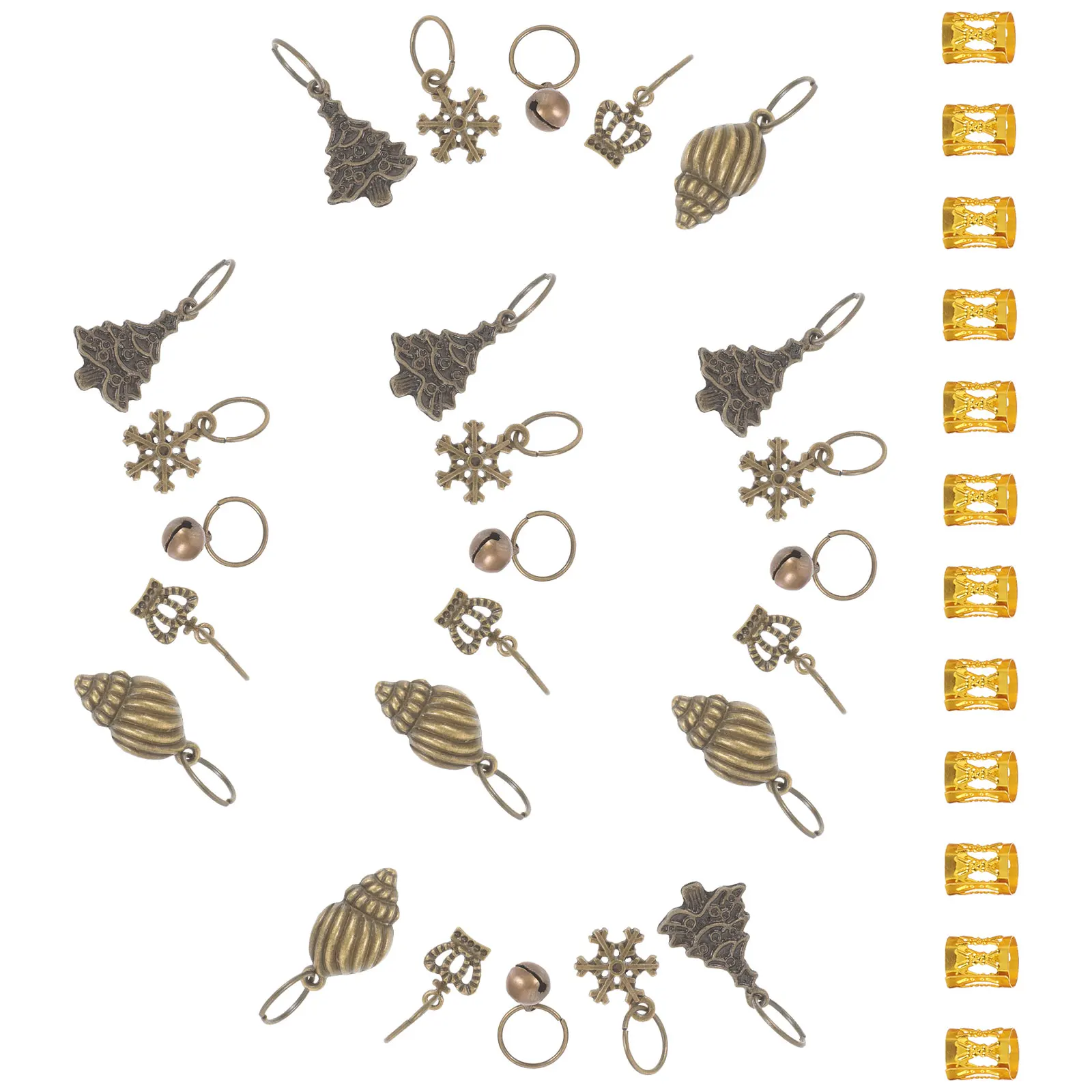 

1 set 1 Set Dreadlocks Cuffs Charms Hollow Out Braiding Accessories Durable Beads Hair Rings Braid Decorations Hair Cuffs For