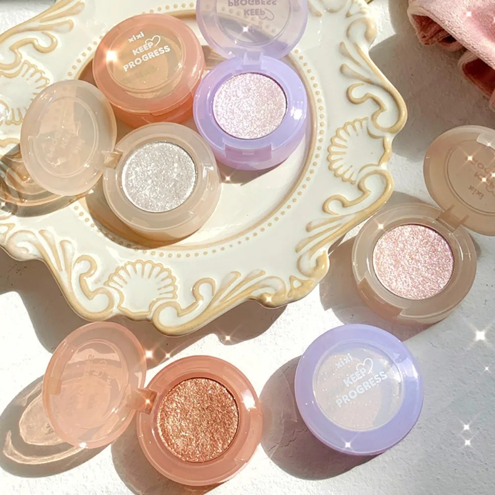 Ins Xixi Monochrome Eye Shadow Glitter Pearlescent Diamond Eyeshadow Palette Highlight Powder Beginner Makeup