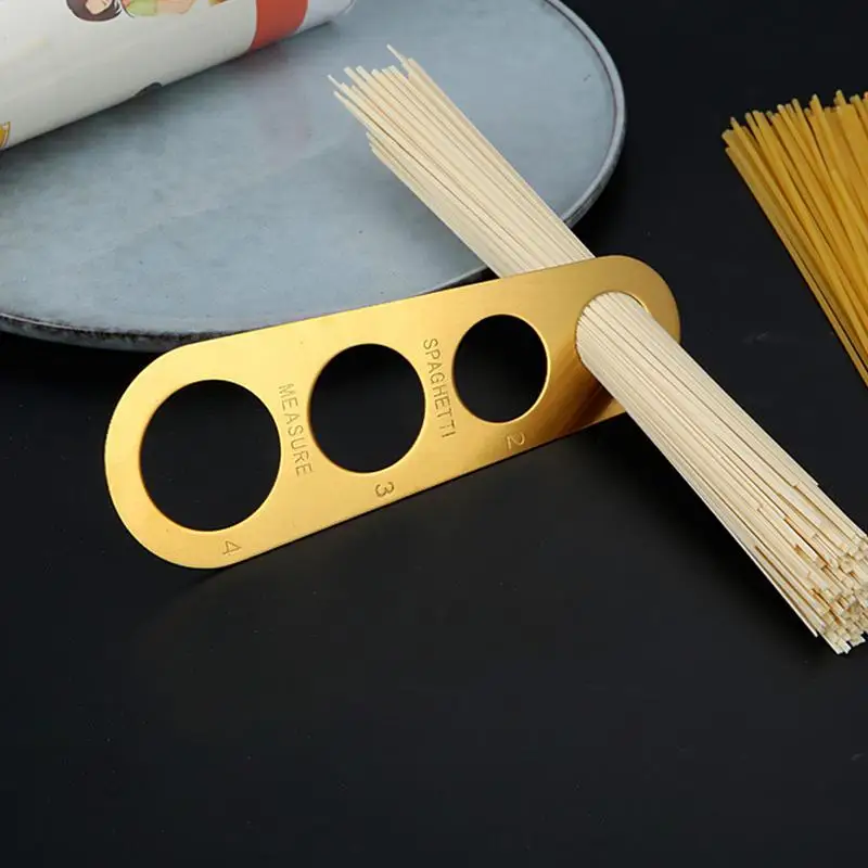 Stainless Steel Spaghetti Measuring Tool, Pasta Portion Control Gadgets, Régua rápida, Medição Device, 4 Servindo Tamanhos