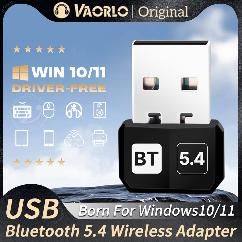 

Bluetooth 5,4 USB беспроводной адаптер ключ приемник ПК/ноутбук мышь клавиатура динамик аудио передатчик для Win 10/11 драйвер бесплатно