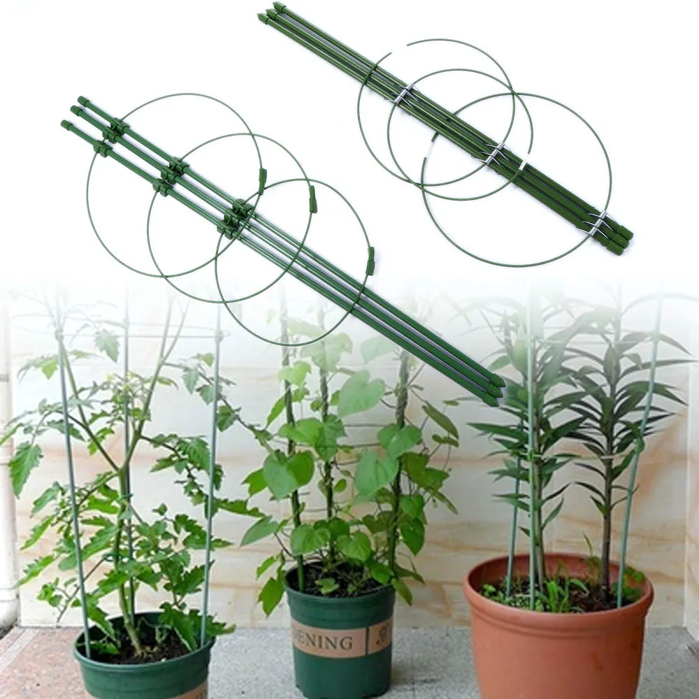 

45cm/54cm Climbing Vine Rack Plant Potted Support Frame Plastic Coated Steel Flower Vegetables Decorative Trellis Bracket