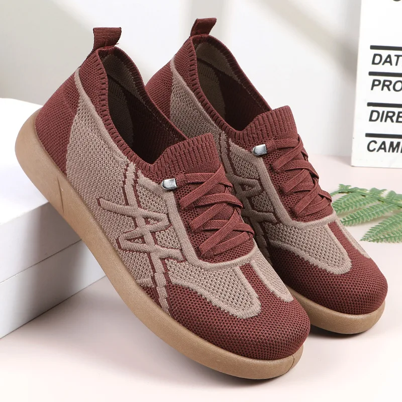 

Women's Fashion Thick-Heeled Flat Shoes Summer Casual Pure Color Slip-On Mom Shoes Versatile Comfortable EVA Insole