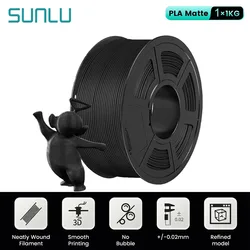 SUNLU 1Roll PLA Matte Filament 1.75mm 1kg Spool (2.2lbs) Smooth Matte Finish Neatly Wound Filament Fit Most FDM Printer