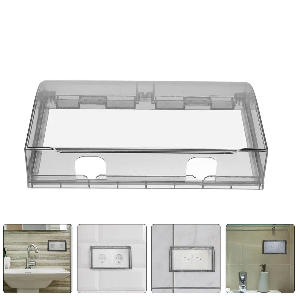 

Waterproof Outlet Cover Double 86 Type Adhesive Socket Protector Durable Acrylic Bathroom Wall Weatherproof Guard Box Outdoor