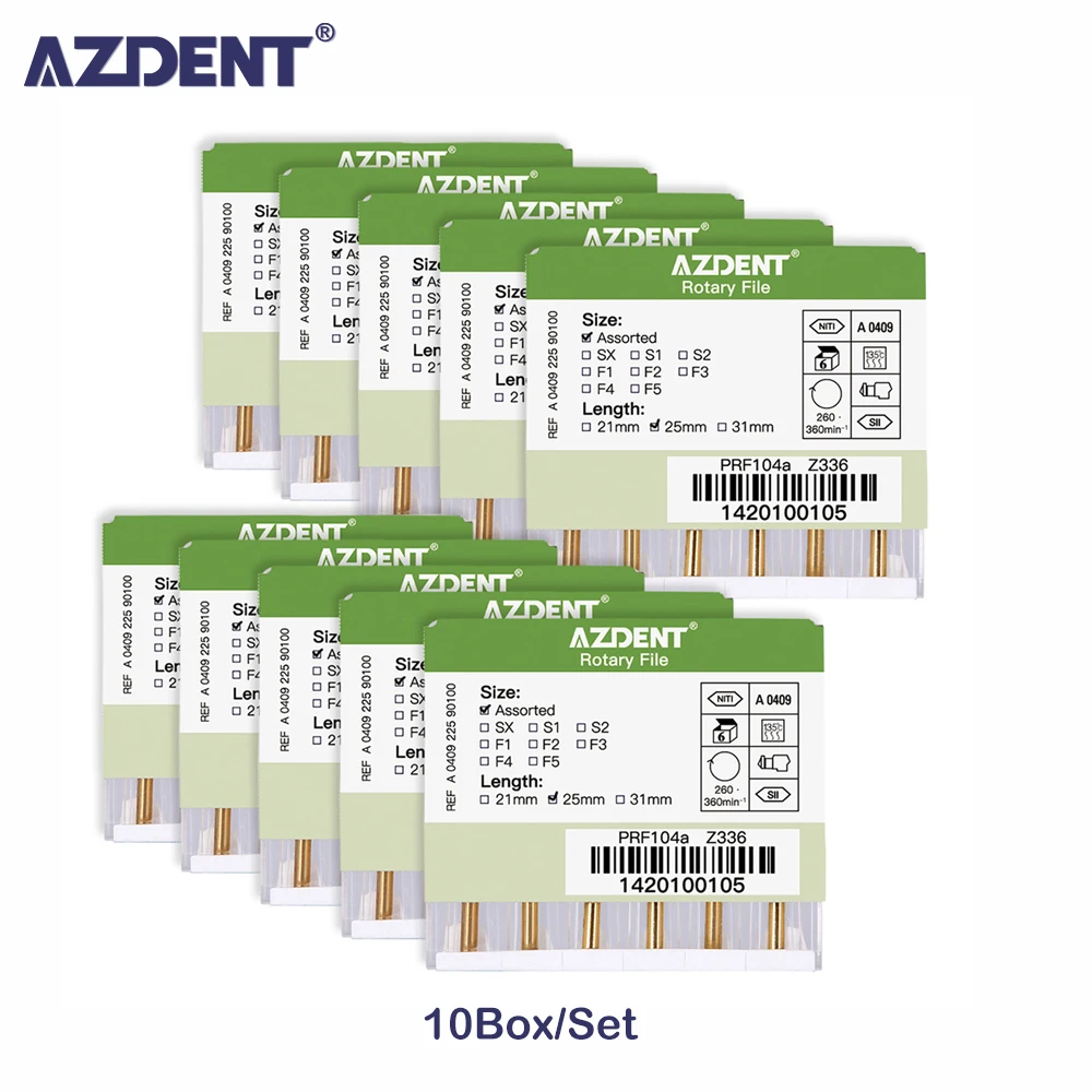 10 กล่อง AZDENT ทันตกรรมความร้อนเปิดใช้งาน Canal Root ไฟล์ SX-F3 25 มม.เครื่องยนต์ใช้นิกเกิล-ไทเทเนียม Endodontic เคล็ดลับ