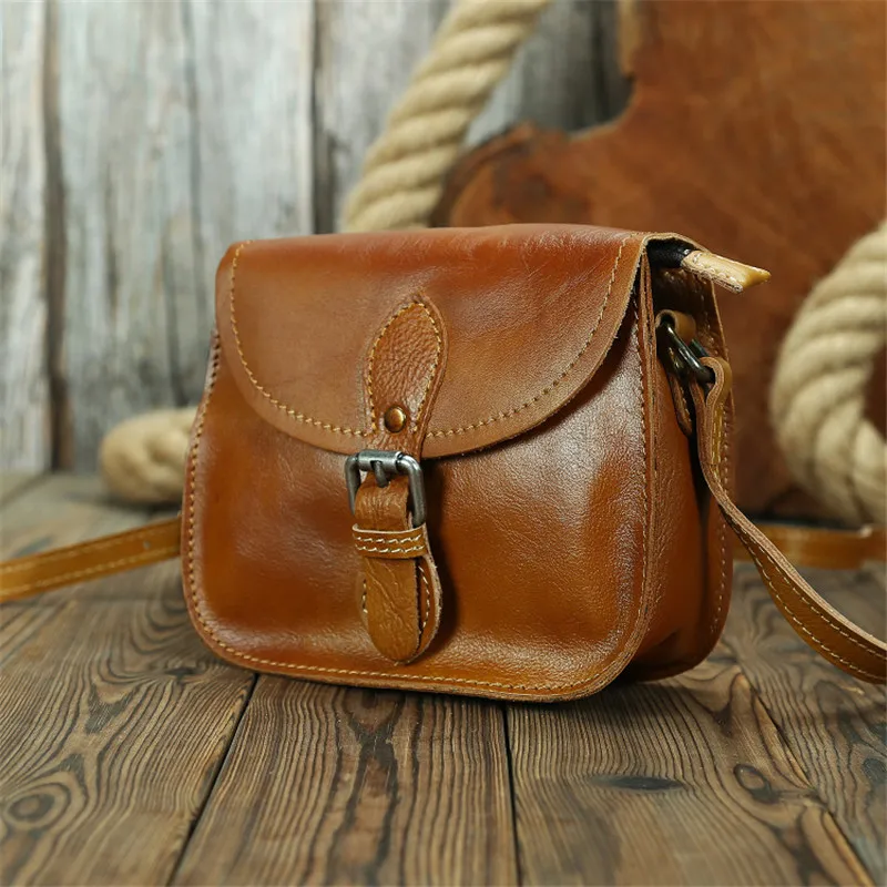 New Fashion Women Leather Shoulder Bag Real Cowhide Leather Crossbody Bags Luxury Designer Vintage Ladies Small Shoulder Bag