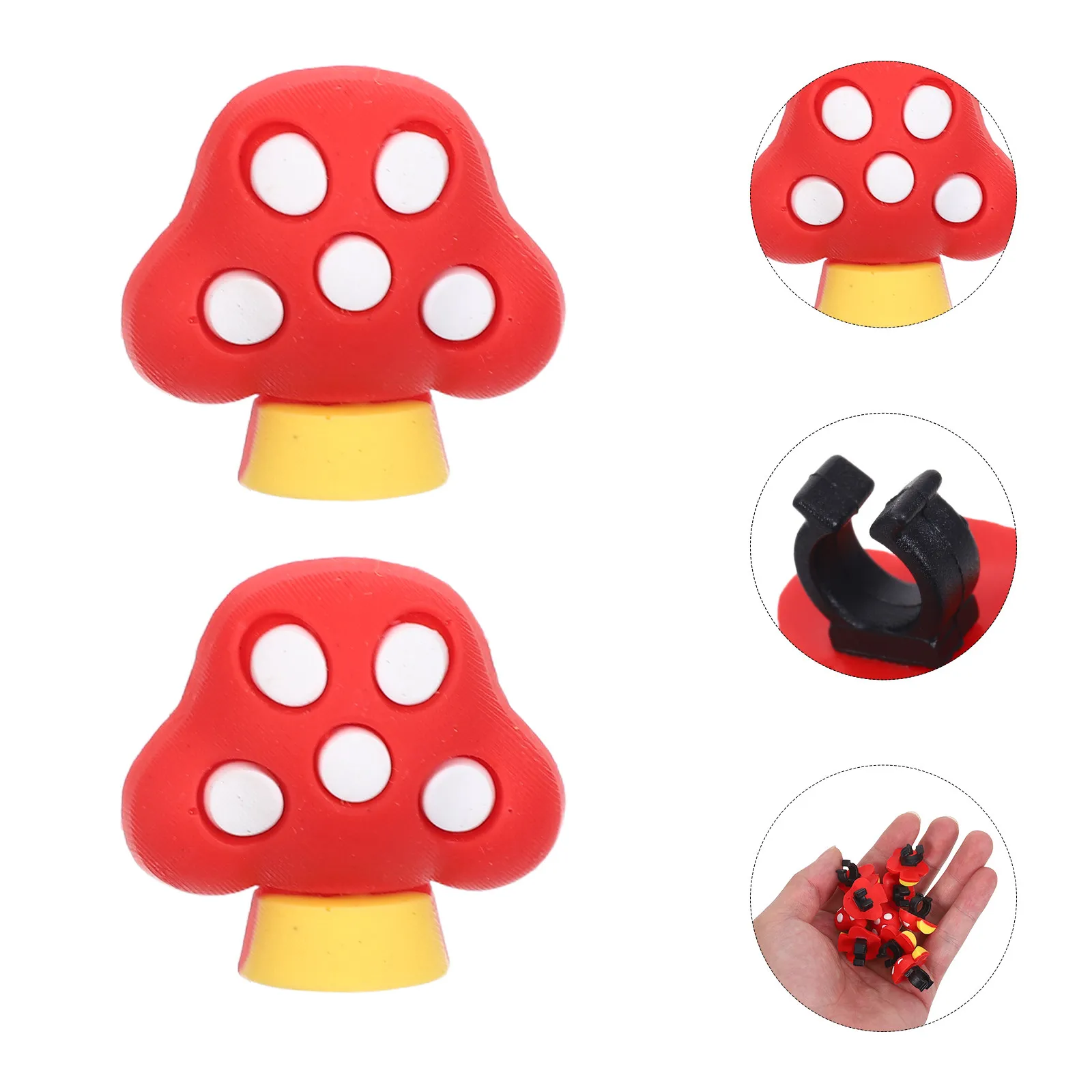 30Pcs Cartoon Mushroom Shaped Pencil Clips Soft PVC Pencil Topper Classroom Rewards Pen Clip Notebook Holder School Supplies