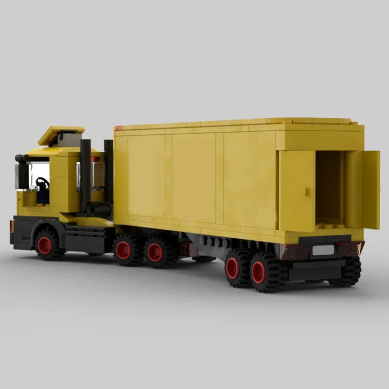 都市車両シリーズ Moc ビルディングレンガトラクタートレーラーモデル技術モジュラーブロック建設 DIY 組立おもちゃギフト