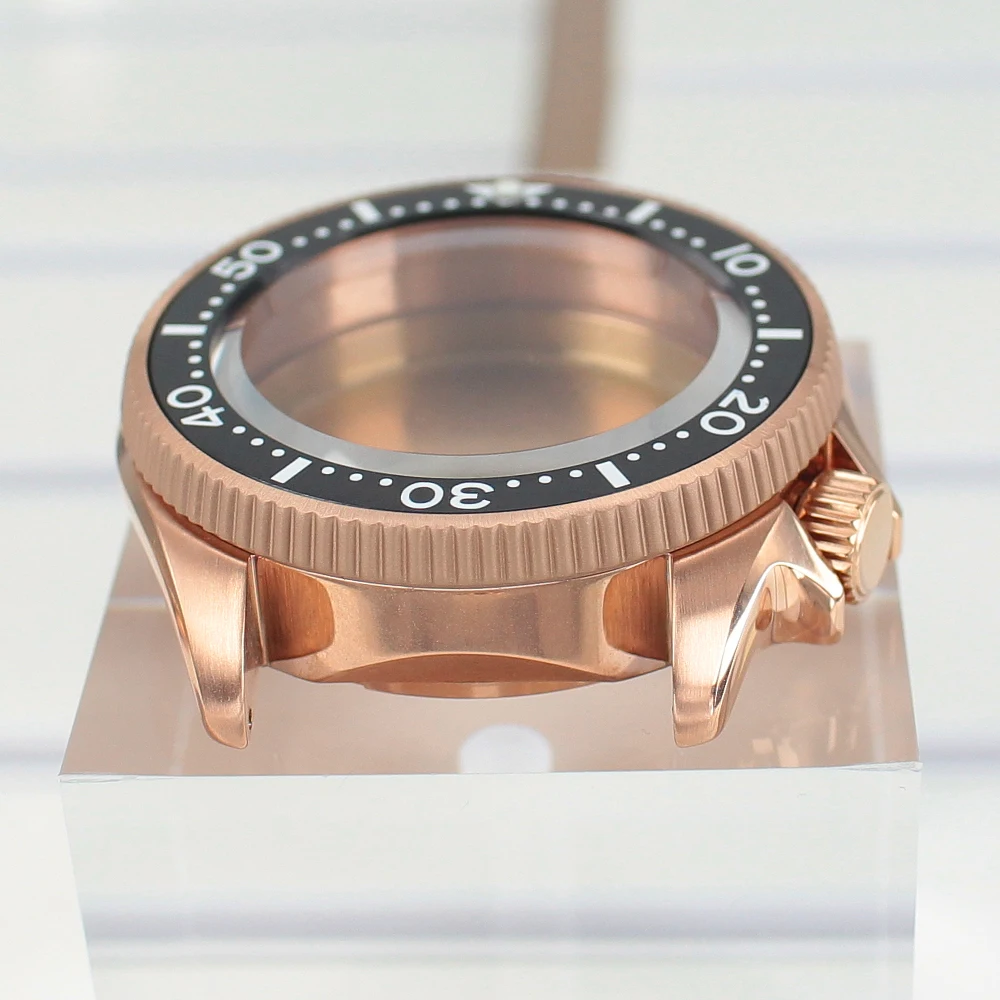 Roségold 38mm NH35 Uhrengehäuse Saphirglas für Seiko NH35 NH36 4R35 4R36 Uhrwerke Modifizierte Skx Uhrenteile Keramiklünette – Detail 4