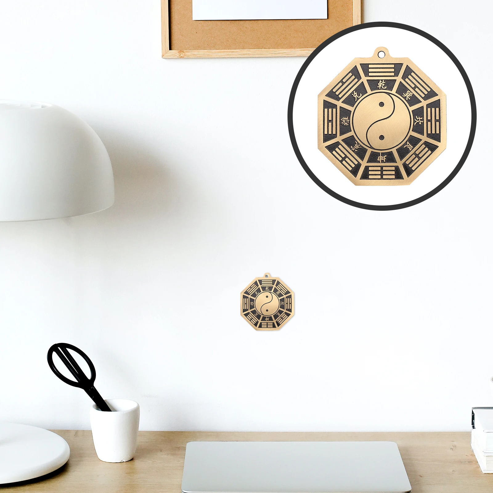 

1Pcs Brass Gossip Mirror Ornament Decorative Home Feng Shui Evil Spirits Exorcism Prosperity Luck Brass Gossip Mirror