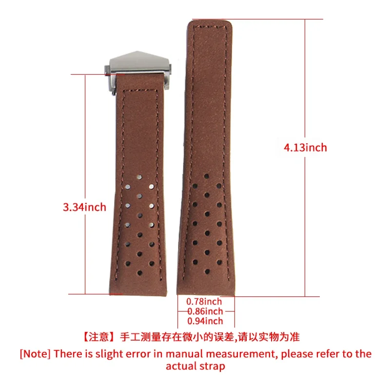 24 22 20mm for Heuer Tag Series Carbon Fiber Breathable Holes Design Strap Sweatproof Breathable Genuine Cow Leather Watch Strap