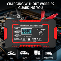 12V 6A Full Automatic Car Battery Charger For Auto Moto Wet Dry Lead Acid AGM Gel Power Pulse Repair Quick Charge