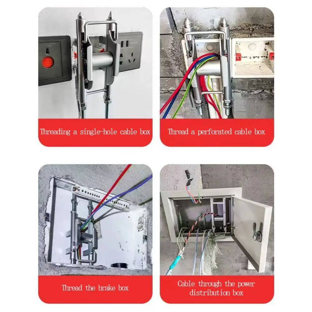 

Простая установка, профессиональный вспомогательный кабельный съемник со шкивом, регулируемый съемник проводов, стальные прочные инструменты для быстрого нарезания резьбы для дома
