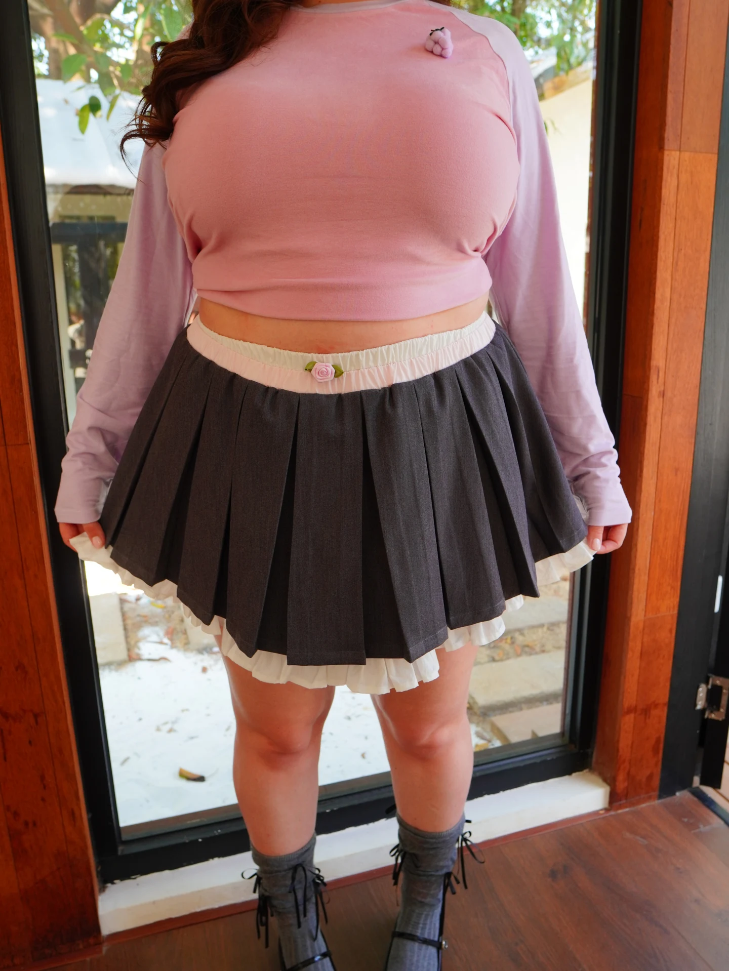 

Двухслойная плиссированная юбка в американском ретро-стиле с шортами, доступна в больших размерах, миди, повседневная юбка