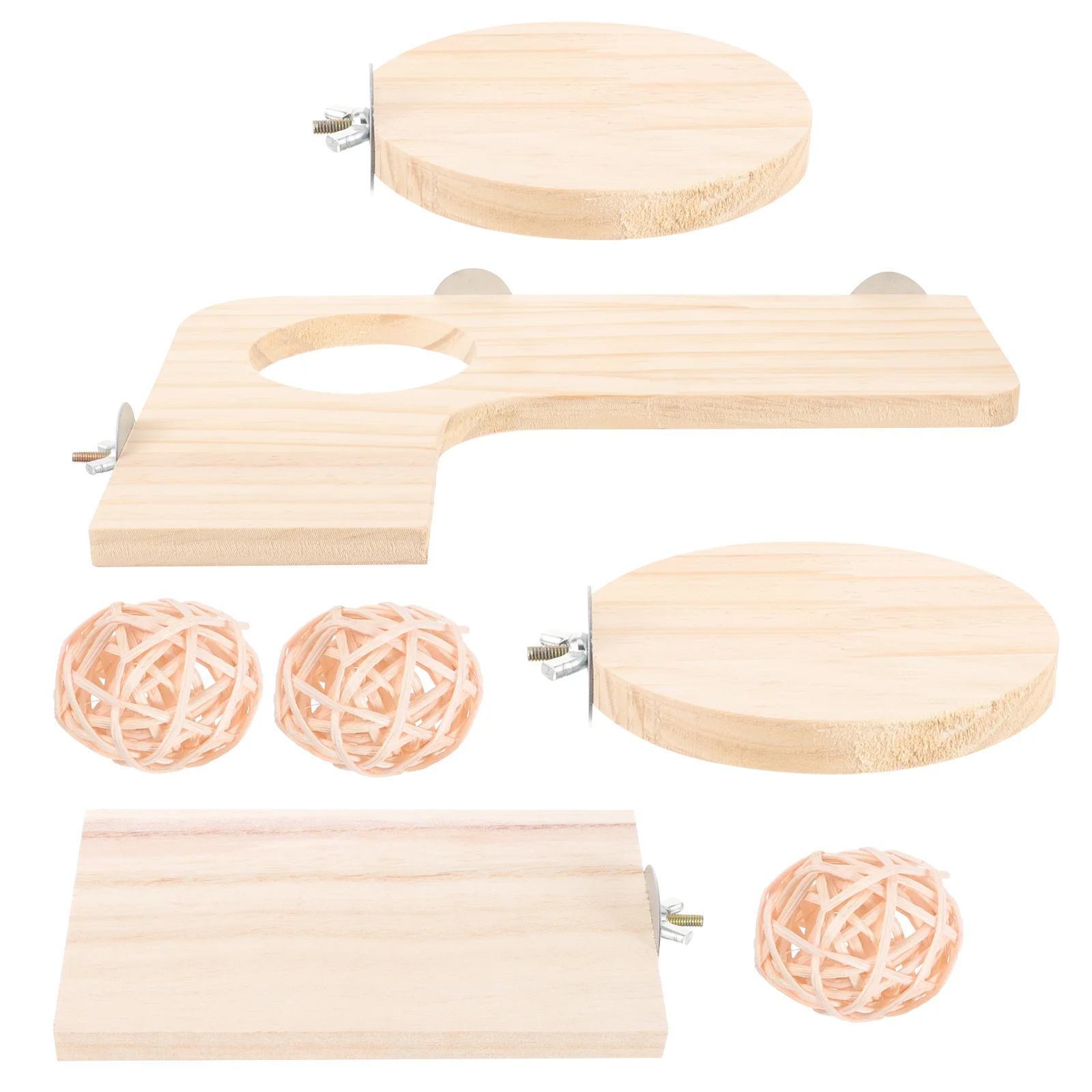 مجموعة واحدة من منصة القفز الخشبية للحيوانات الأليفة الصغيرة، لوح التسلق لسنجاب الهامستر شينشيلا، رف زاوية قفص الموئل، الحيوانات الأليفة #5