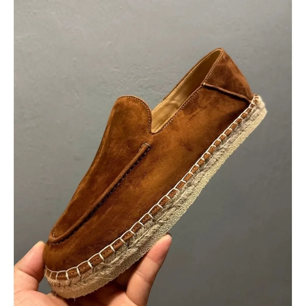 Jute Woven Sole Casual Shoes, Soft Comfort Footwear for Summer Daily Leisure Street Outings