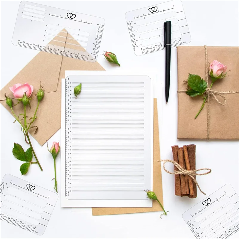 GYTB-Guide Stencil Templates Set Envelope Addressing Guide Stencil Spacing Line Ruler Guide