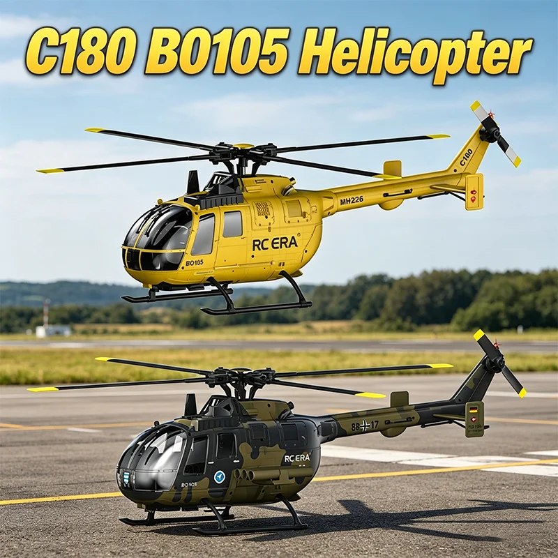 RC ERA 1:25 C180 Dual Brushless BO-105 Model Aircraft Helicopter One-Key Inverted Flight Optical Flow Positioning Lidar RTF