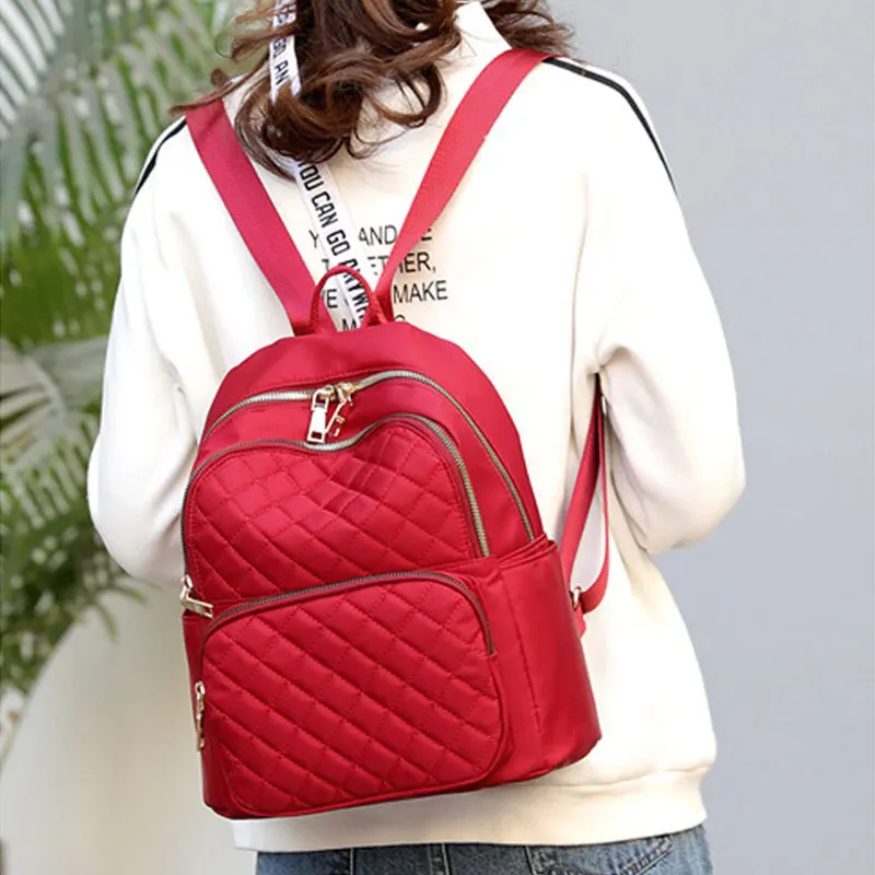 2025 new fashion student backpack Casual Trendy Phone Bag travel  bag Rhombus embroidered female shoulder bag Backpack women's