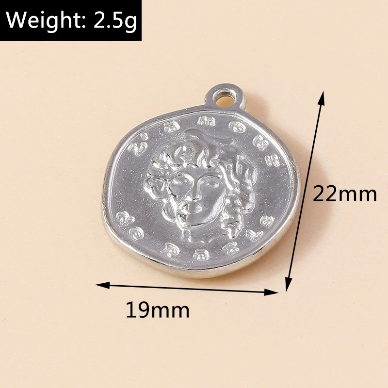 Leslie 10 Stück/Set 19*22mm Trendige Geschnitzte L'amour De Paris Porträt-Anhänger für Armbänder Halsketten DIY Legierungs-Münzanhänger Zubehör – Detail 1